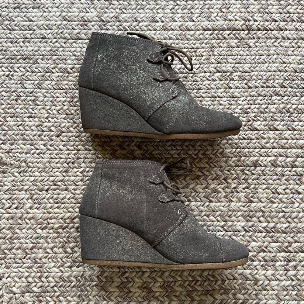 TOMS - Colette Wedge Ankle Boot - Size 10